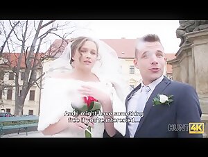HUNT4K. Rich Man Pays well to Fuck Hot Young Babe on her Wedding Day